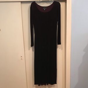 Vintage Carole Little burgundy stretch velvet
